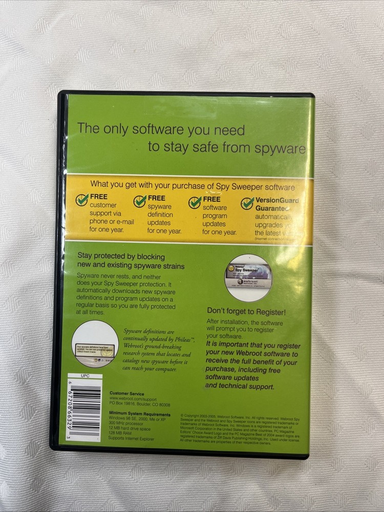 Webroot Software, Spy Sweeper, Windows, 2003-2007 (CD-Rom, With Code)