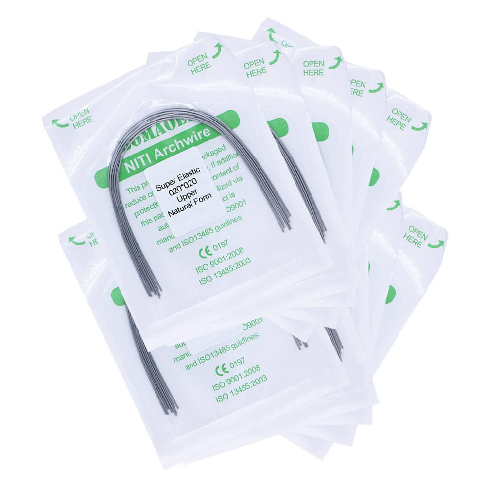 100×Dental Orthodontic Super Elastic Niti Rectangular Arch Wire Natural 20×20U