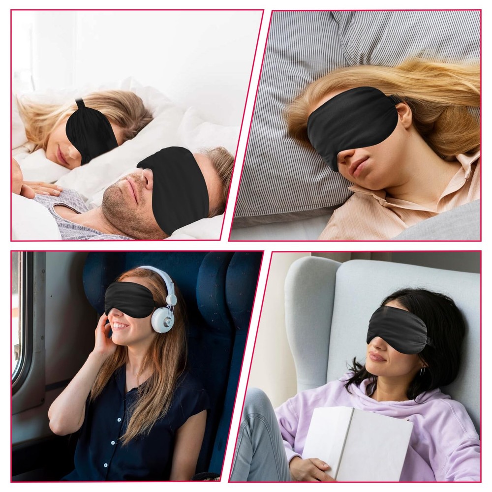 4 Pack Silky Sleep Mask Eye Covers Satin Blindfold with Adjustable Strap