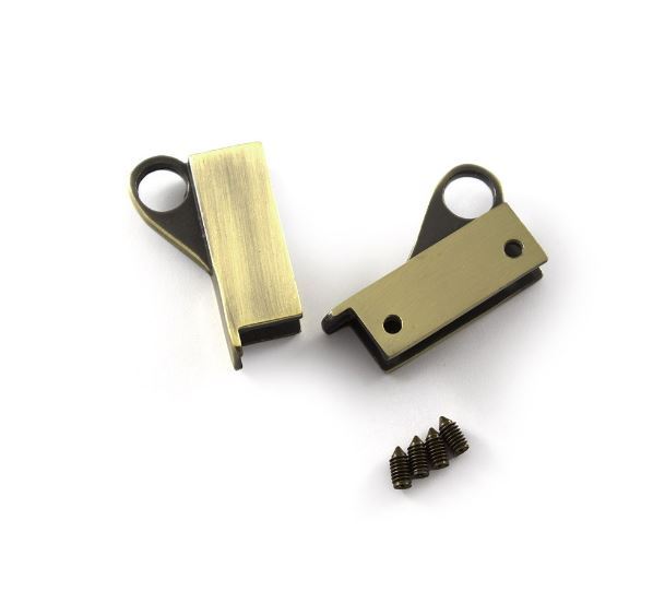 Antique Brass Side Edge Strap Anchor Set (2 Pack)