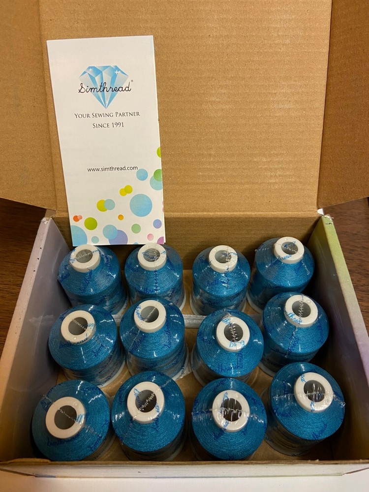 Simthread Sewing Embroidery Thread, Lt. Teal Blue, 100% Polyester, 700m Spool