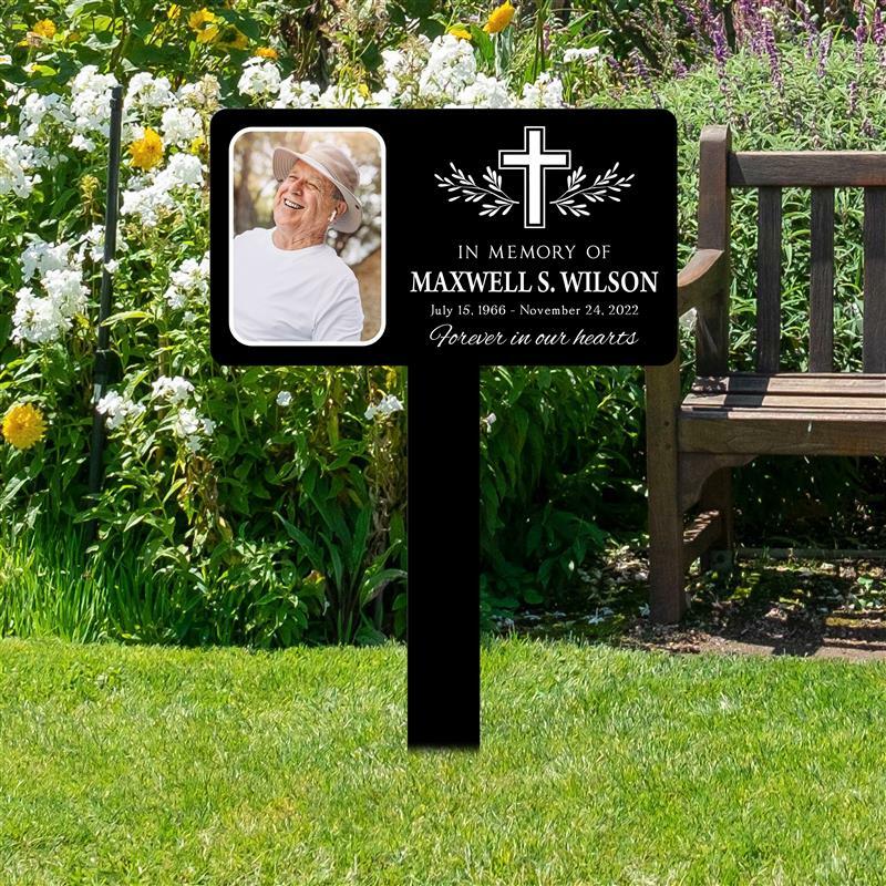 Memorial Cross Stake, Memorial Plaque Stake, Personalized Memorial Maker