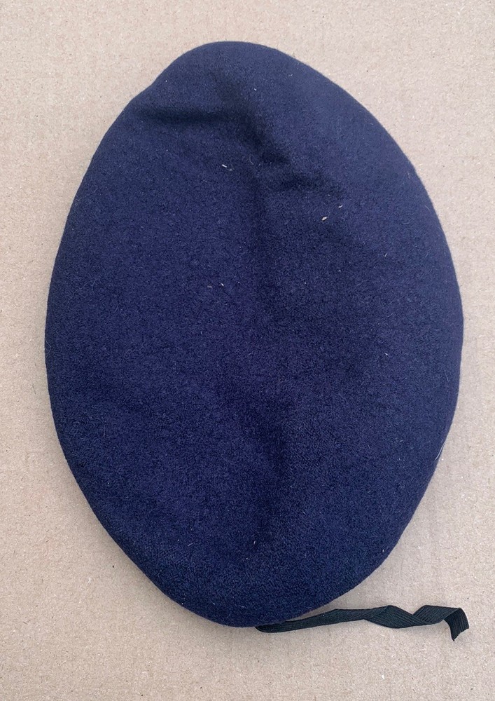 German Navy Blue Wool Uniform Beret Hat Size 55