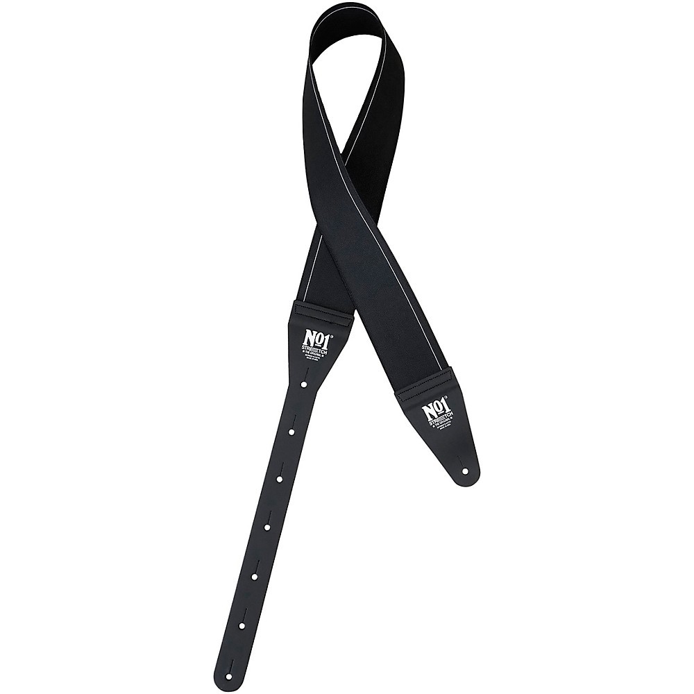 No1 Stretch Strap No1 Elastic Guitar Strap Black Medium