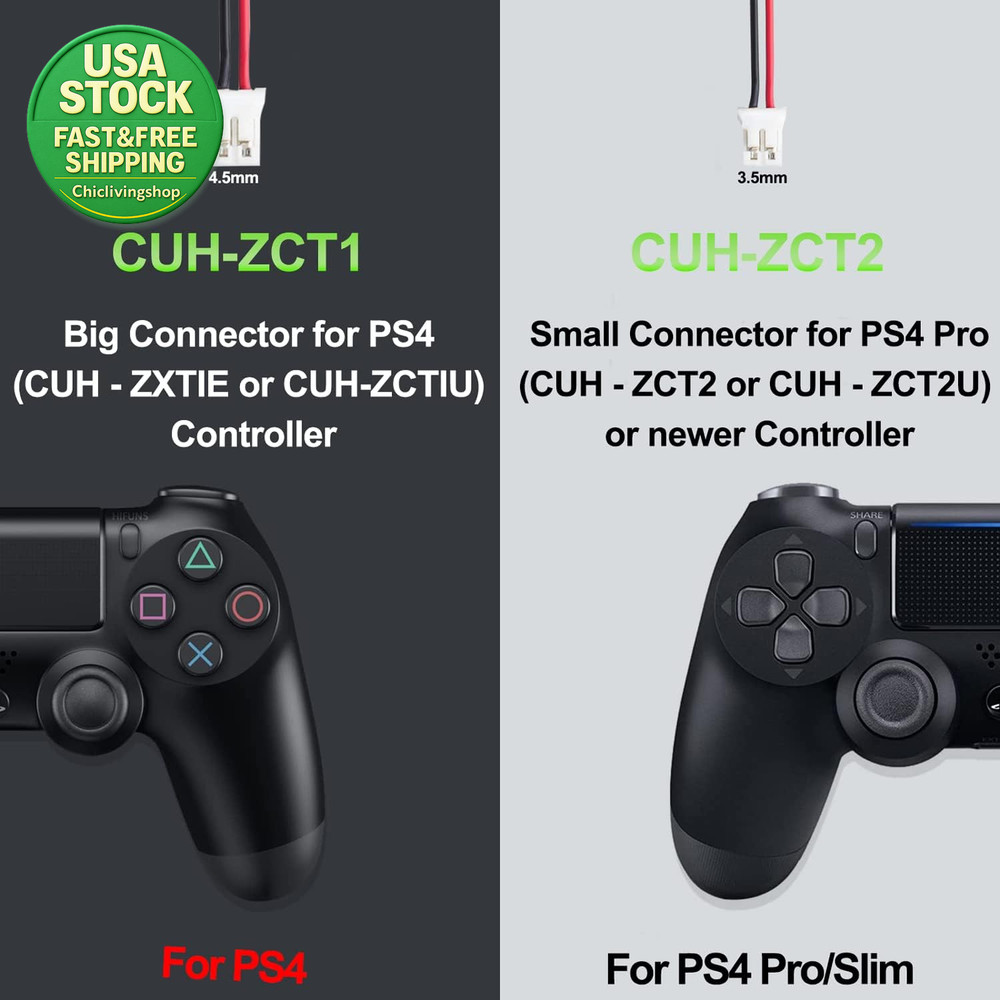 2000Mah PS4 Controller Battery Replacement 2 Pack CUH-ZCT1E ZCT2U