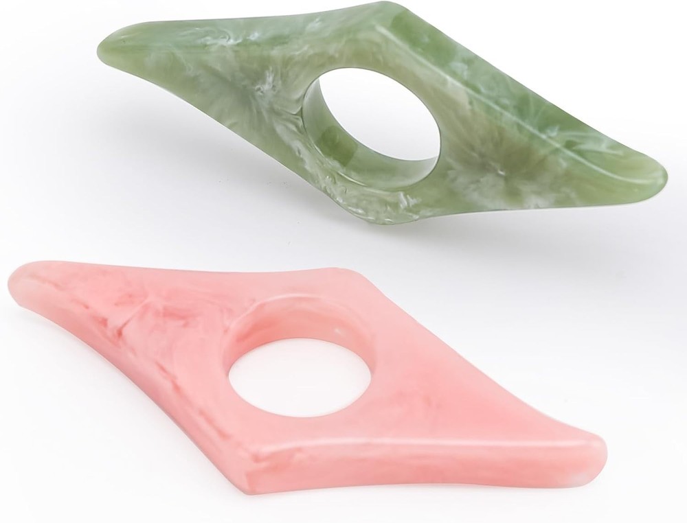 2Pack Resin Thumb Page Holders for Comfortable Reading - Pink & Olive Green