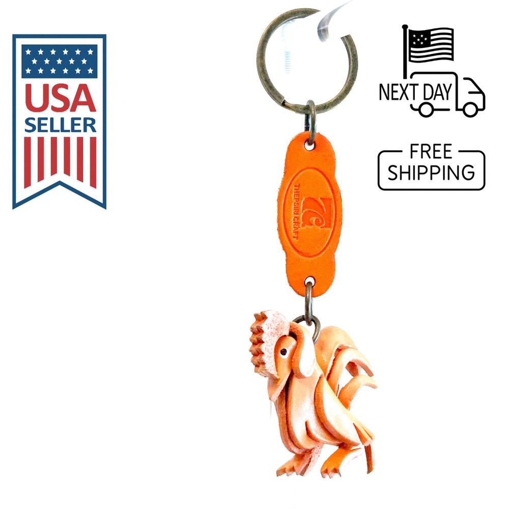 CHICKEN Handmade Leather Keyring
