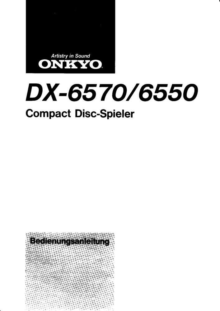 Onkyo DX-6570 CD Player Owners Manual