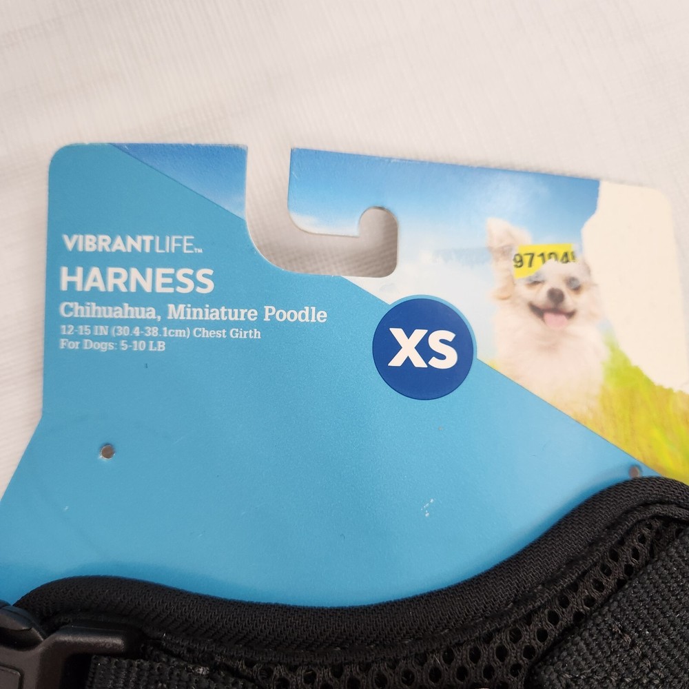 Pet Dog Harness Black Adjustable Breathable Mesh XS