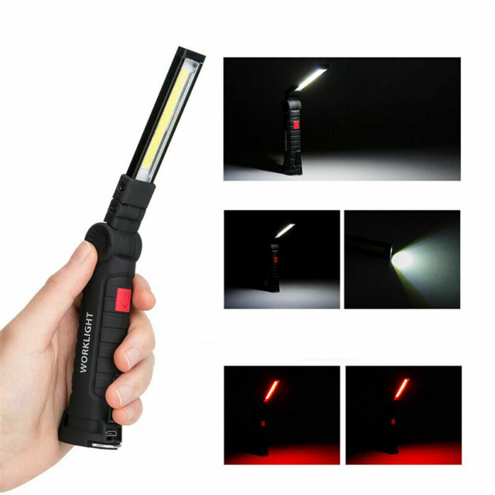 Super Bright 120000lm Rechargeable LED Flashlight Work Light Folding Torch Lamp