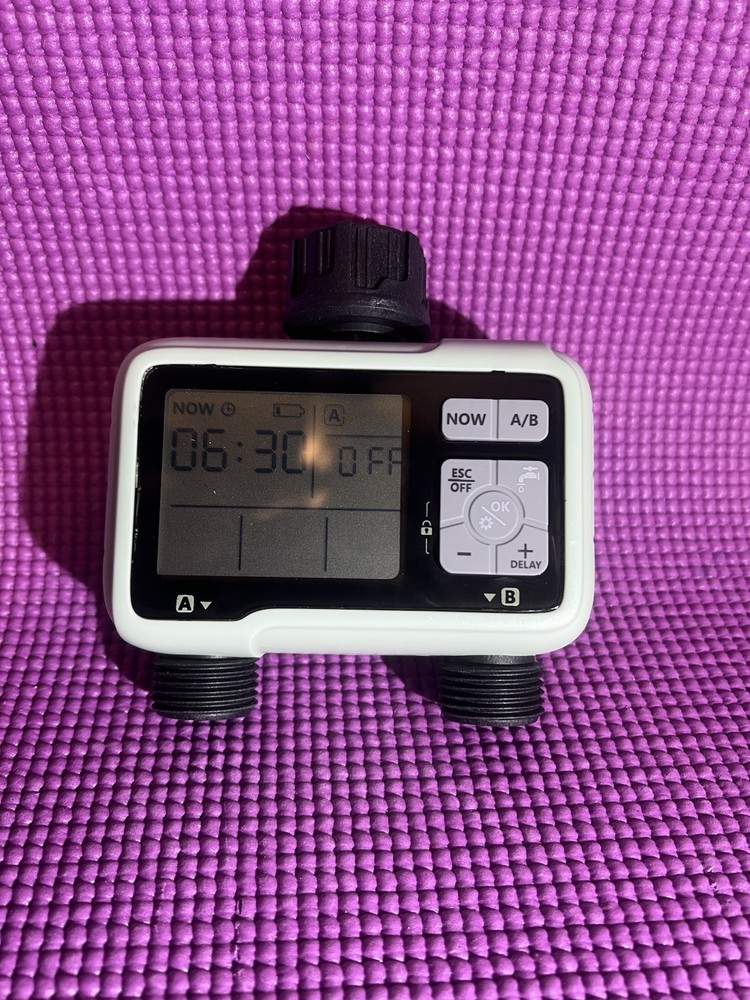 Programmable Outdoor Garden Hose Timer with Rain Delay/Automatic Timer 2 Outlets