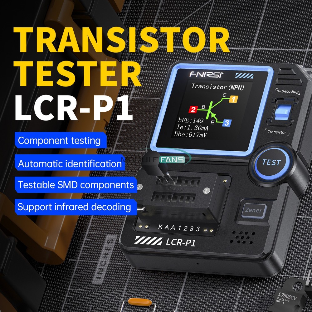 FNIRSI LCR-P1 Transistor Tester Meter Diode, Triode Capacitance LCR ESR Meter