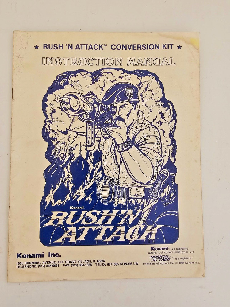 KONAMI RUSH 'N ATTACK CONVERSION KIT INSTRUCTION MANUAL