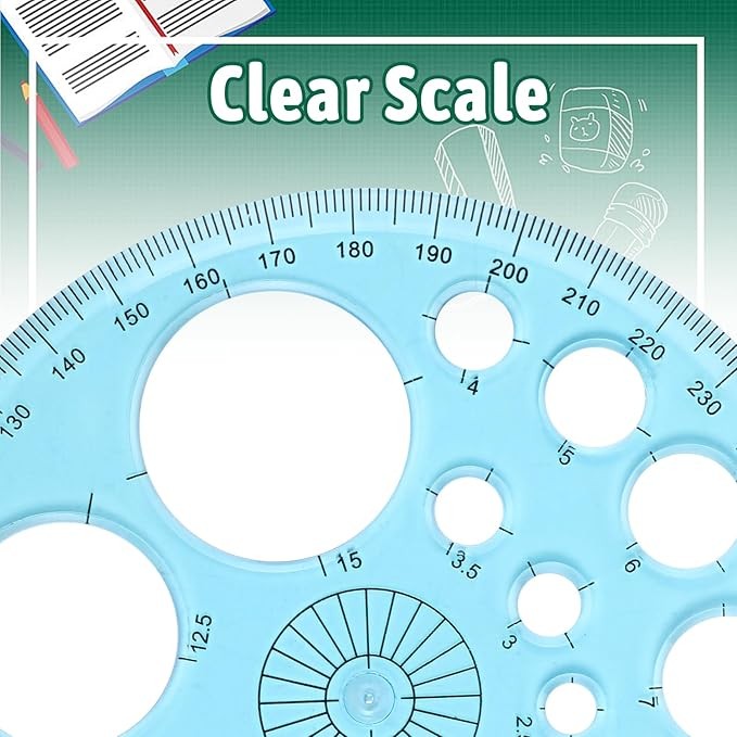 2 Pcs Circle Stencil Template, Circle Template for Drawing Plastic Circles Ruler