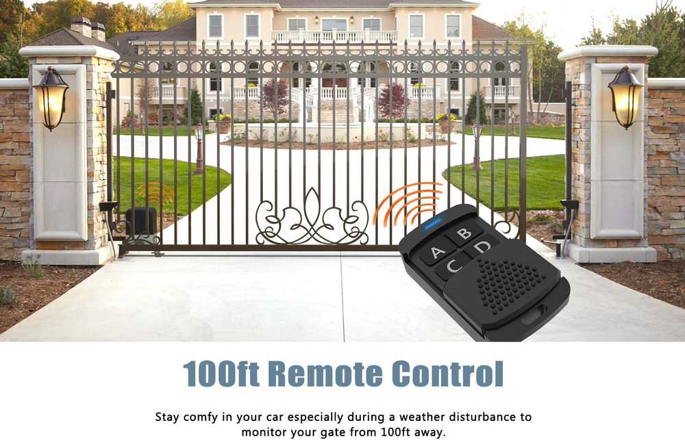 Automatic Sliding Gate Opener 900Lbs with 2 Remote Controls, Rack Driven Electri