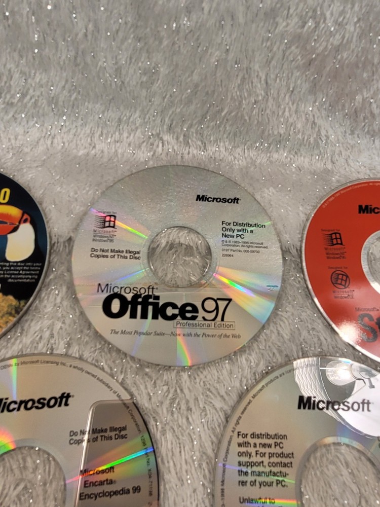 Vintage Microsoft Office (1983 - 2002) Variety Software CDs (No Cases)