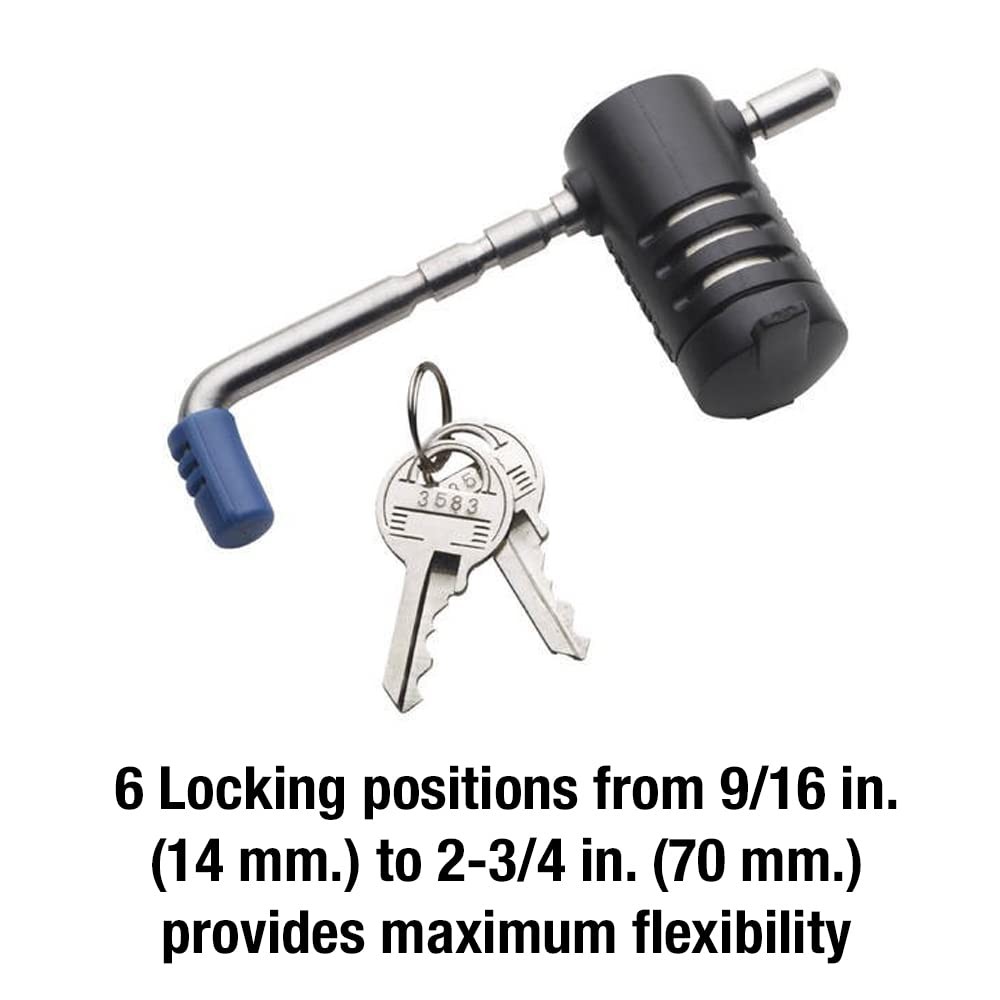 Master Lock Trailer Lock, Stainless Steel Adjustable Coupler 1 Pack, Silver