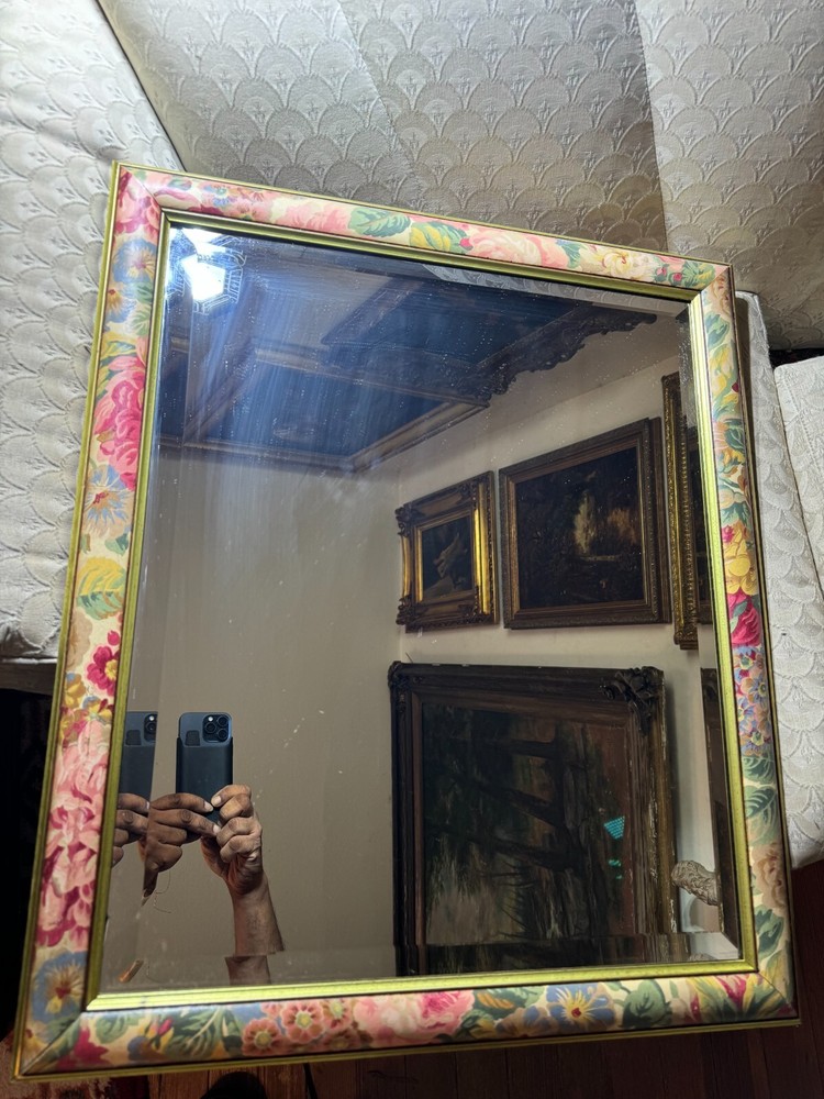 Rectangular Wood Framed Painted Wall Mirror-23.5" Wide x 27.5" Tall x 1.0 " Deep