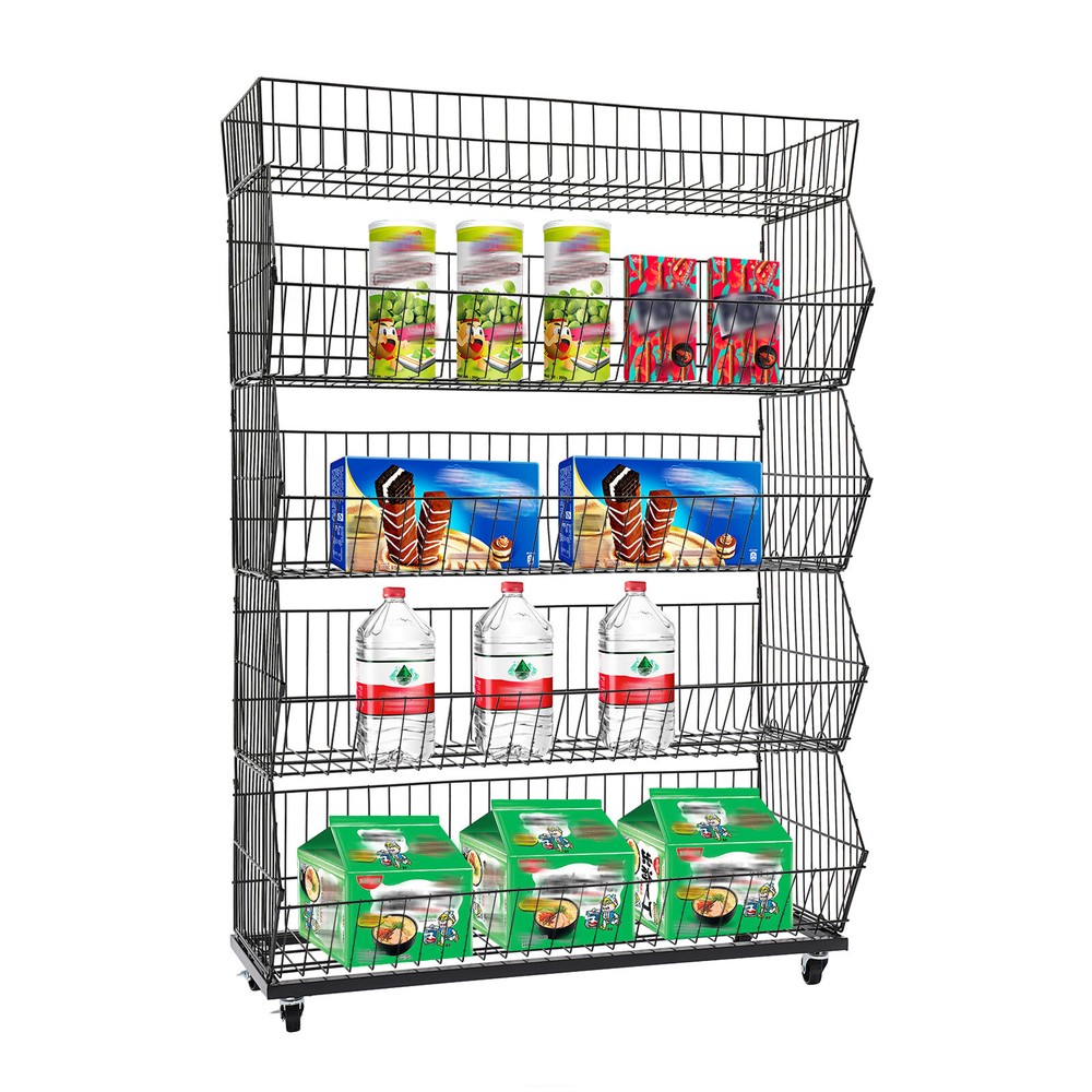 5 Tier Wire Grid Retail Display Shelf Merchandise Display Rack Stand