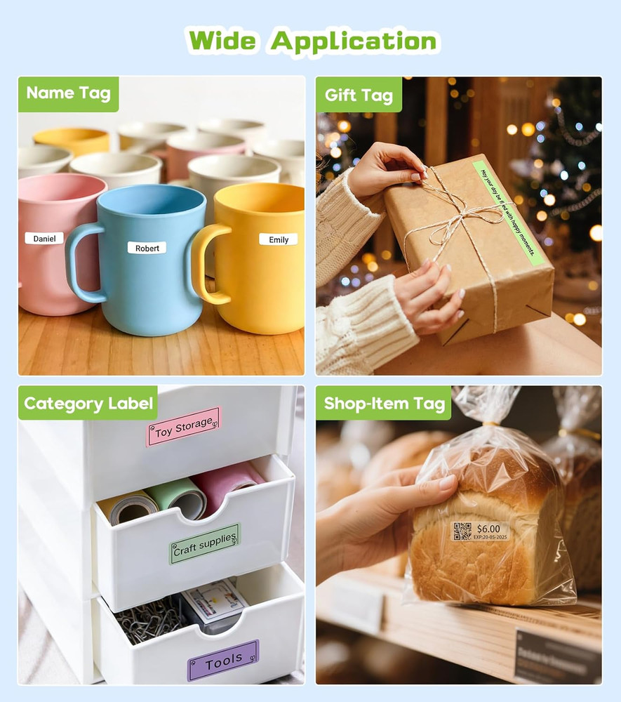 Label Maker Machine with Tape, X1 Portable Bluetooth Mini Label Printer, Support