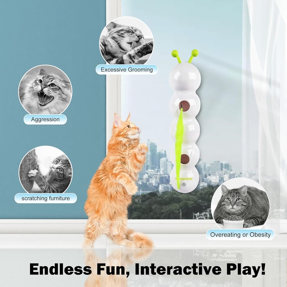 Interactive Cat Toy with Automatic Motion Sensor and USB-C Fast Charging