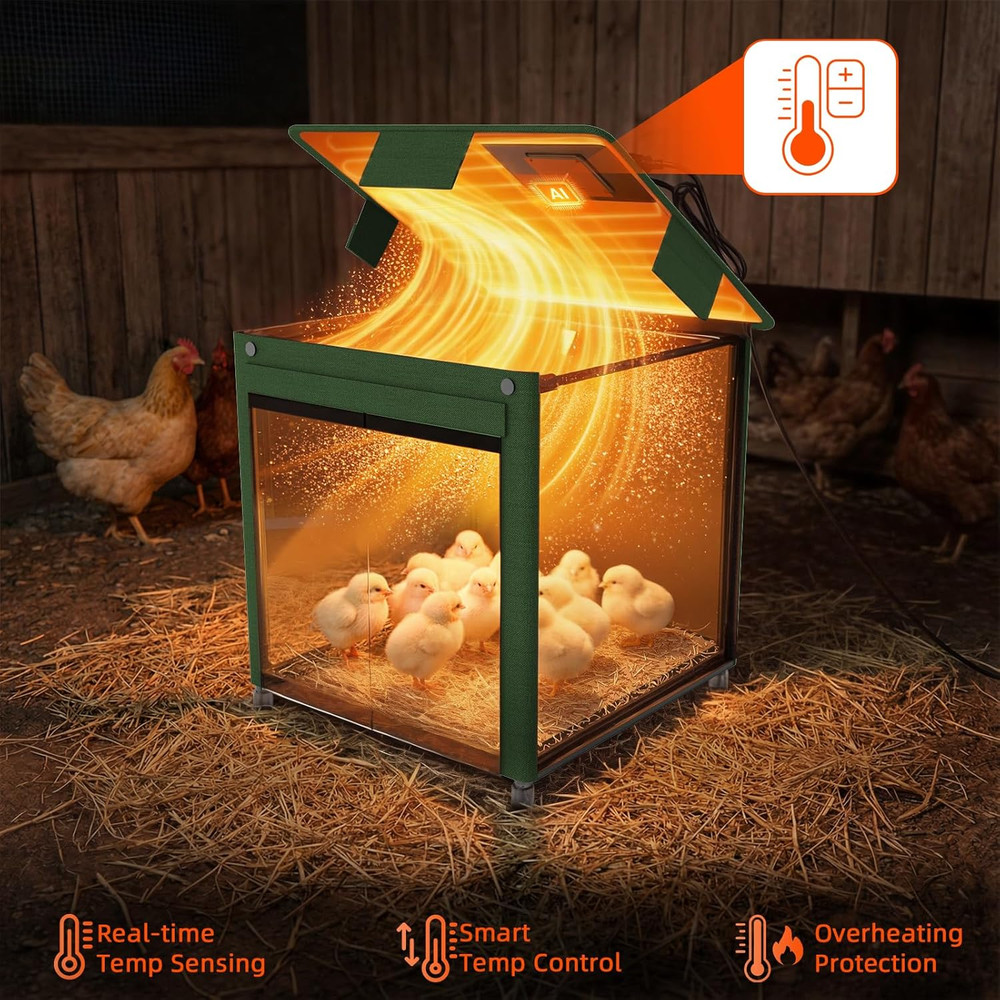 Brooder Box for Chicks, 200W Chick Brooder Constant Radiant Chicken Coop Heater