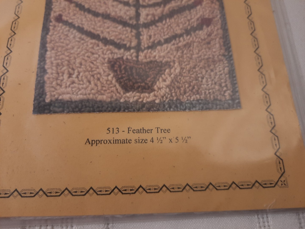 Wylie Primitive Collection 513 Feather Tree Punch Needle Pattern Fabric