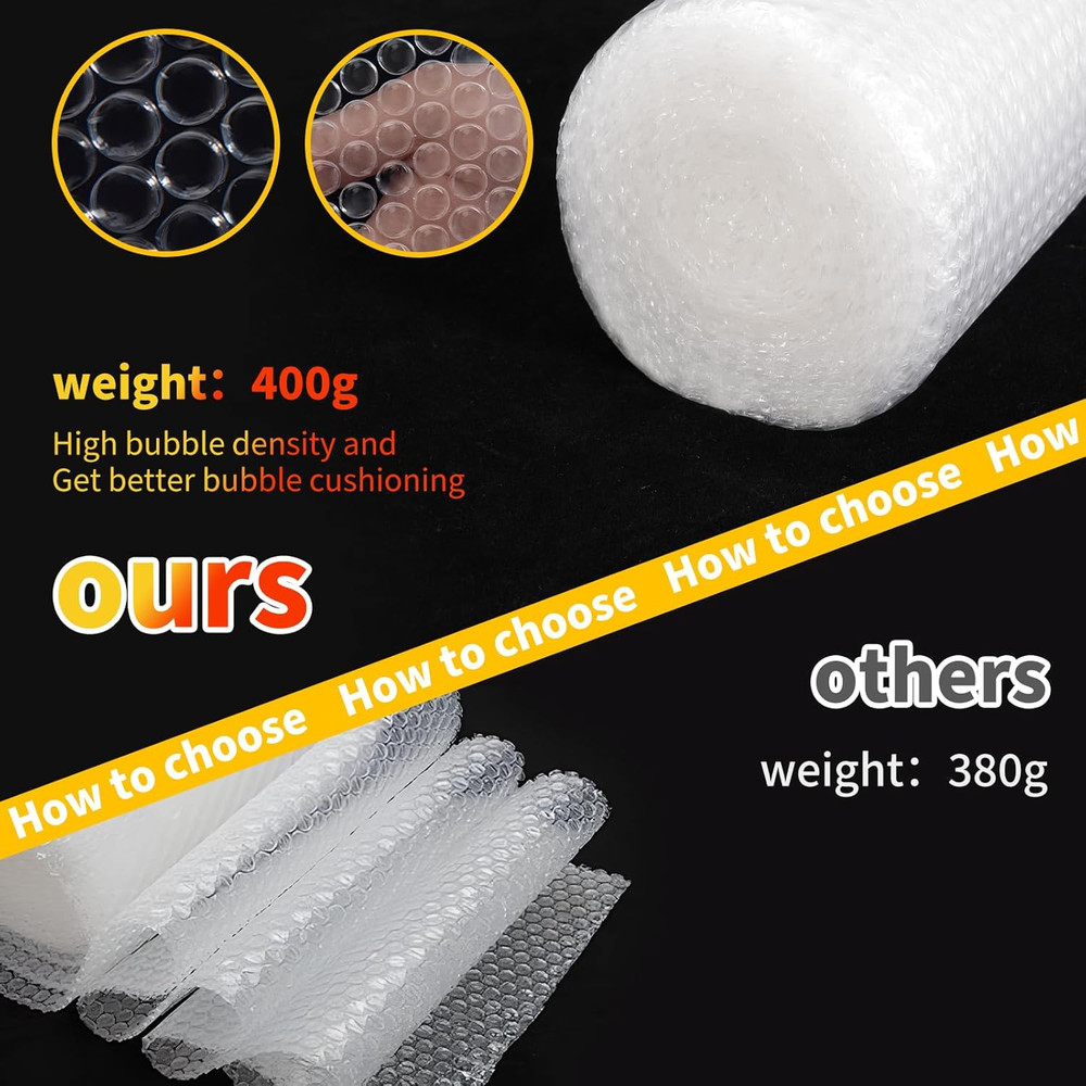 Bubble Cushioning Wrap 2 Pack 12 Inch X 72 Ft Bubble Wrap for Packing，Moving Box