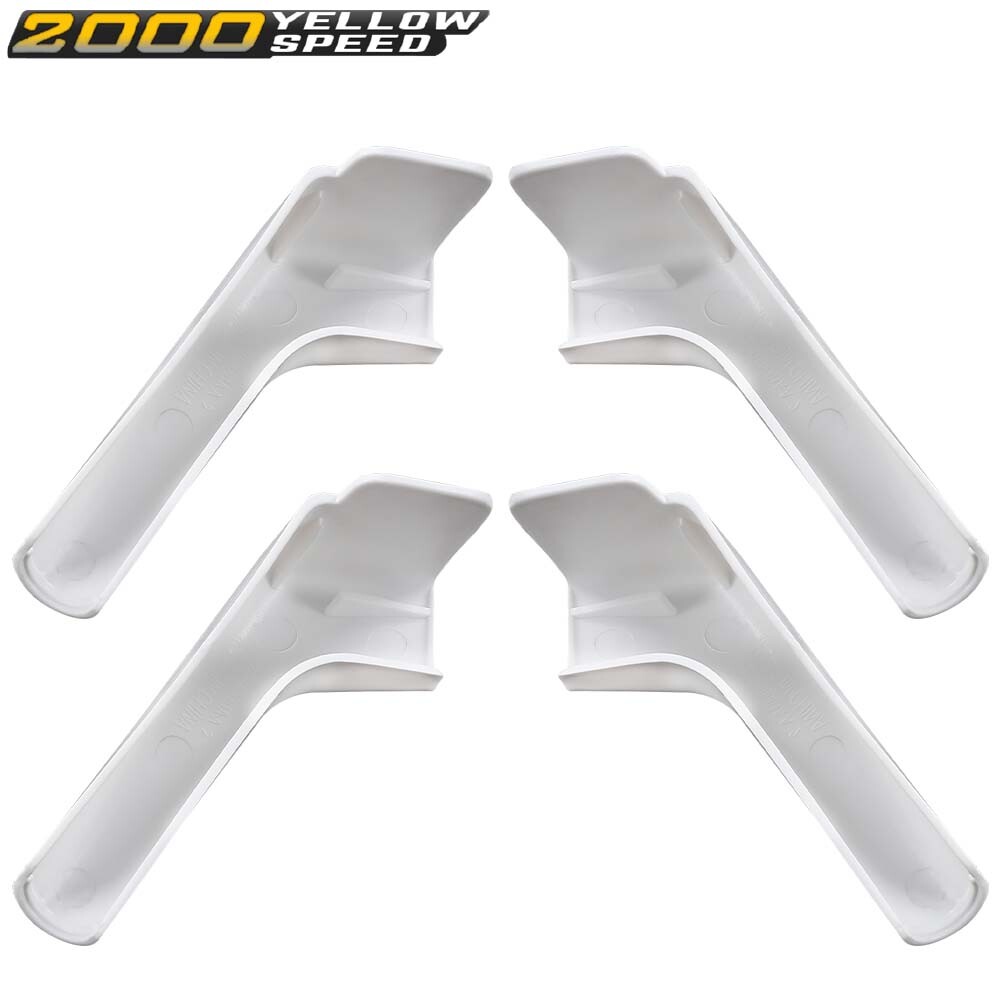 RV Camper Rain Gutter Spout Extensions Long Version Left and Right White 4pcs