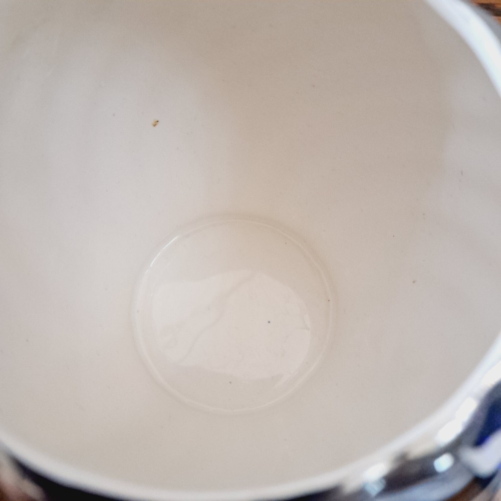 Sadler Large Creamer Silver & White Design