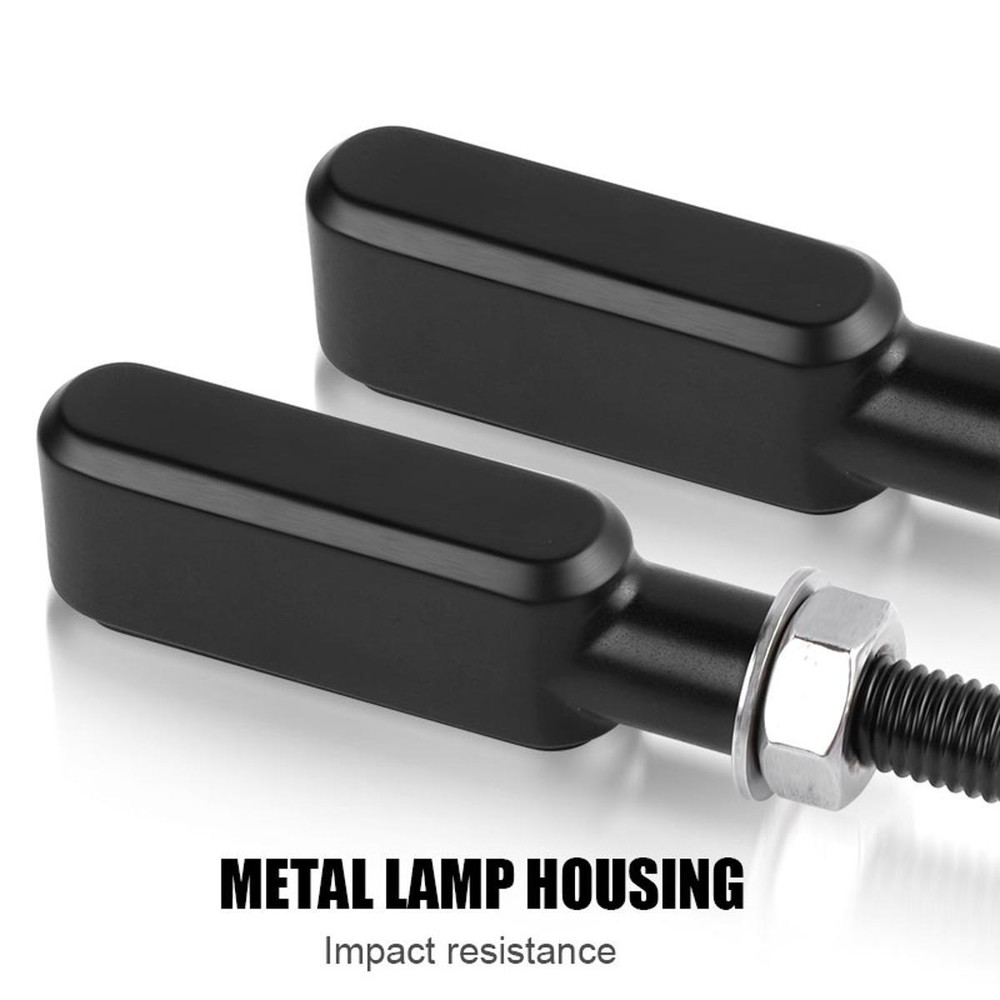2PC Motorcycle LED Turn Signals Blinker Light Indicator Black Amber Universal