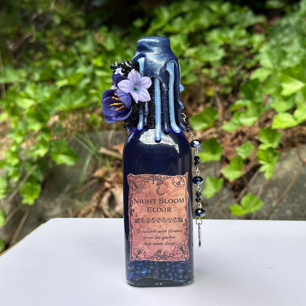 Night Bloom Elixir Decorative Color Changing Potion Bottle Fantasy Decor