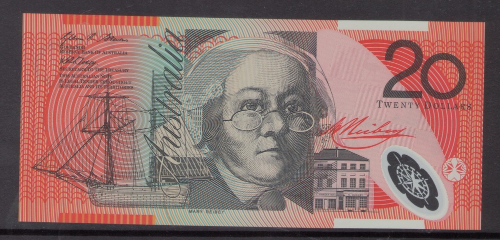 AUSTRALIAN BANKNOTE $20 TWENTY DOLLARS 2010 FIRST PREFIX AA10 UNC