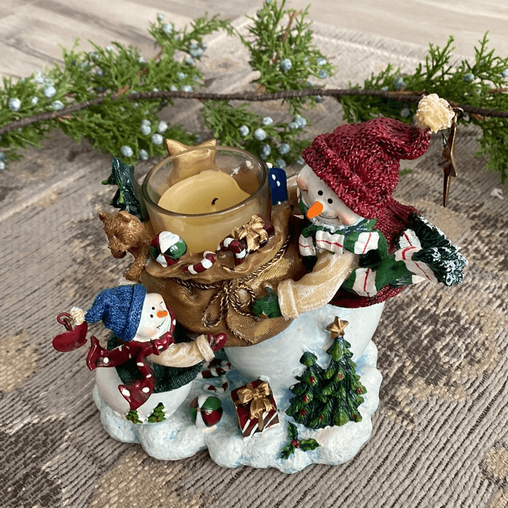 Home Interiors Snowman Candleholder Decor