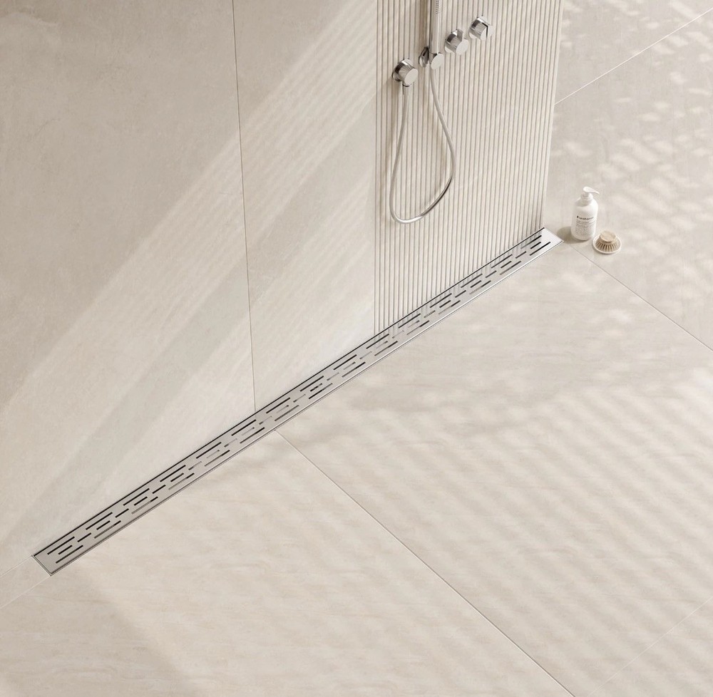Neodrain 60 Inch Rectangular Linear Shower Drain With Brick Pattern Grate