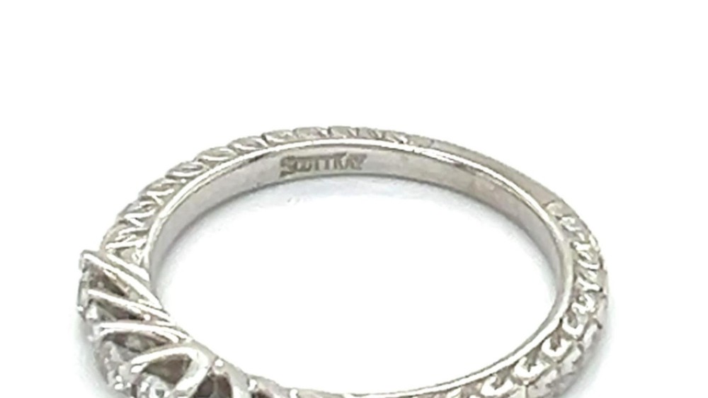 Scott Kay Diamond Stack Wedding Band Ring Platinum Size 5.5