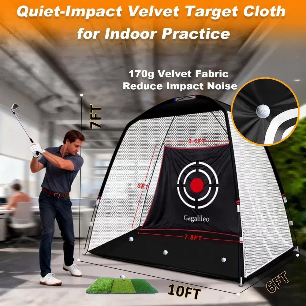 Professional 10x7FT Golf Driving Net - Ideal For Backyard Practice Sessions