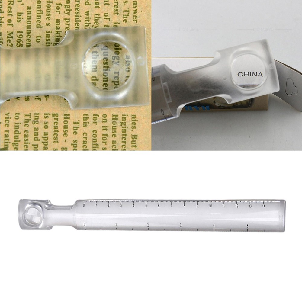 Portable Bar Magnifying Ruler for Reading Papers Document Labels