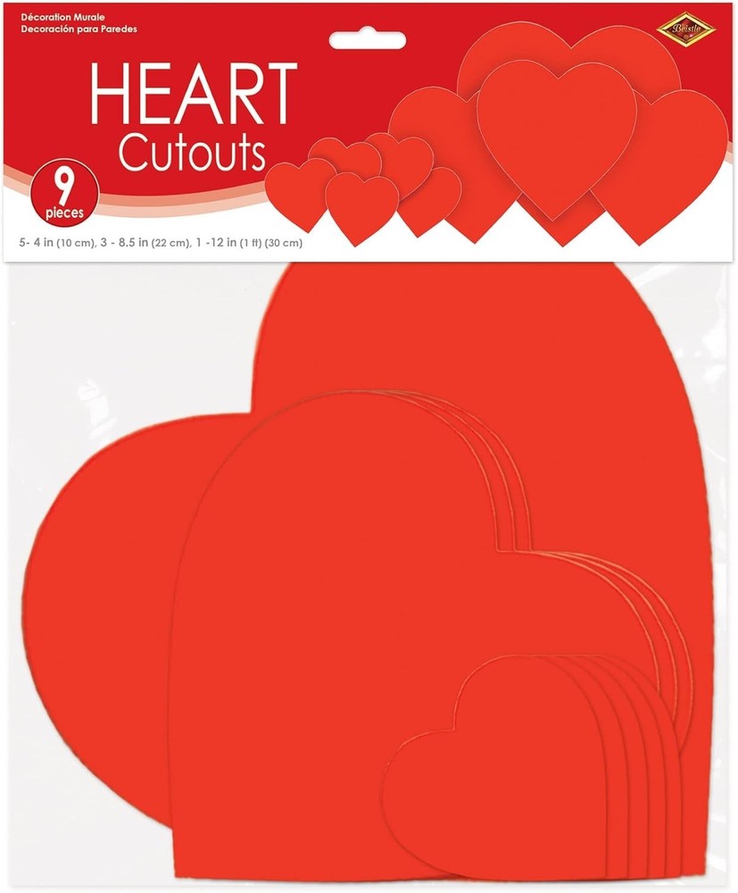 Packaged Printed Heart Cutouts