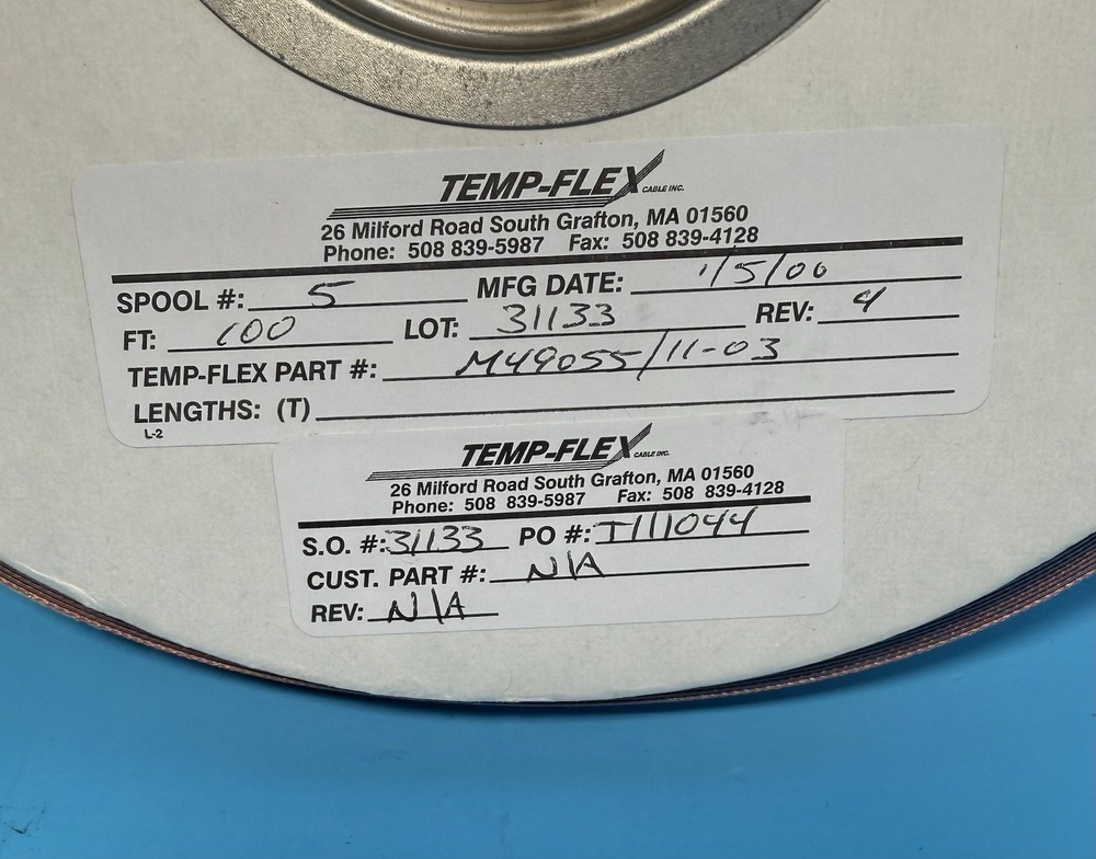 TEMP-FLEX Spool # 5 M49055-11-03 Rev 4 100 Ft