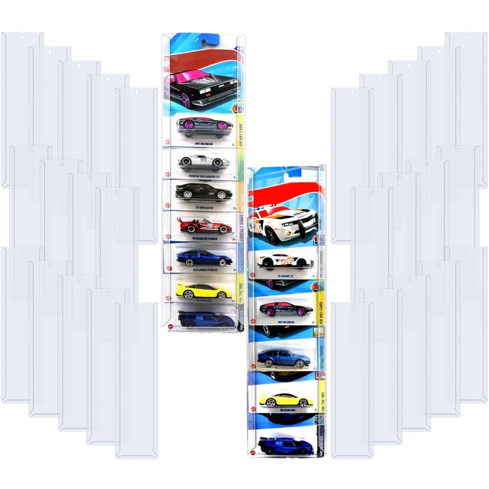 30 Pcs Model Car Display Case Wall Mount Compatible with Hot Wheels Matchbox ...