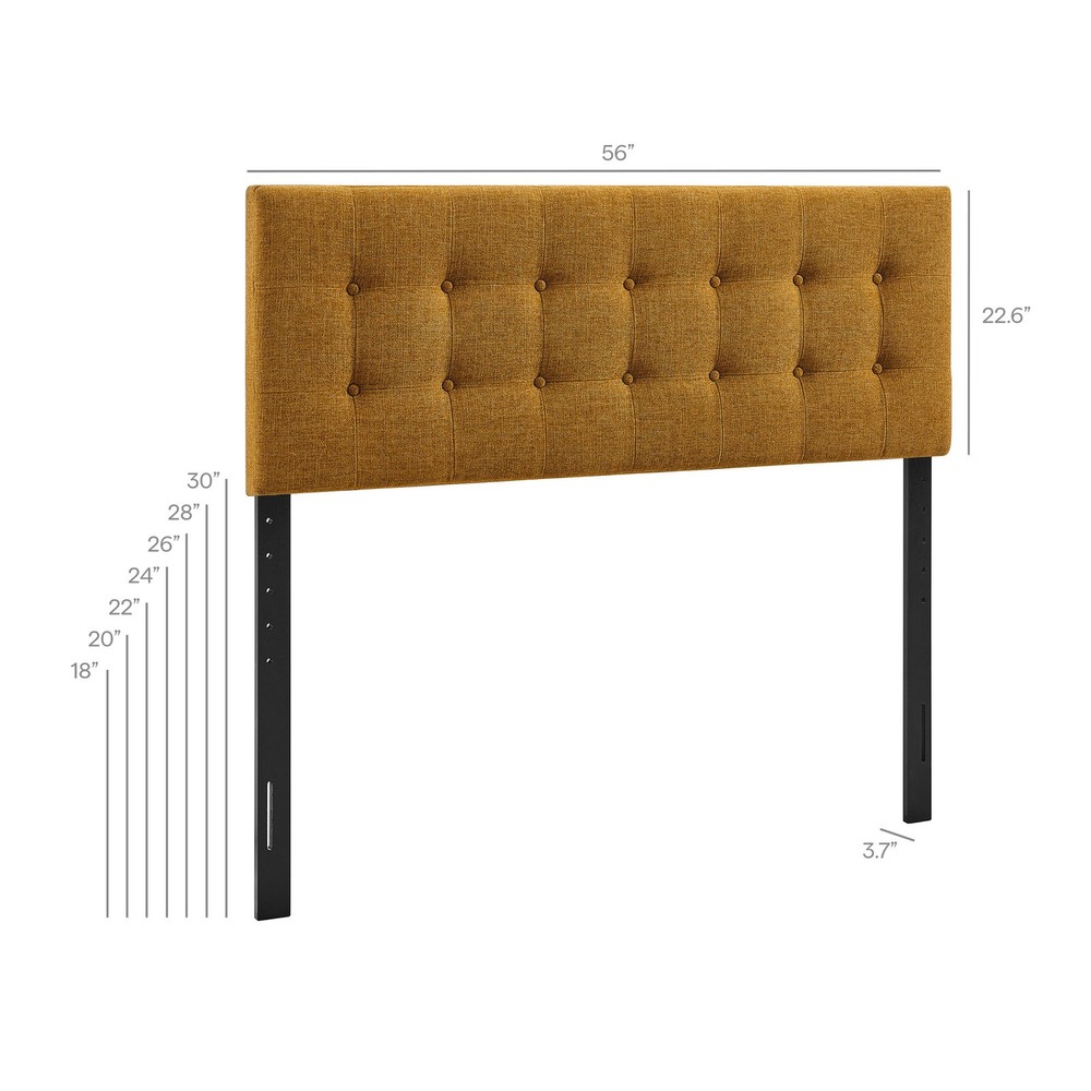 Emily Fabric Upholstered Full Size Headboard in Copper