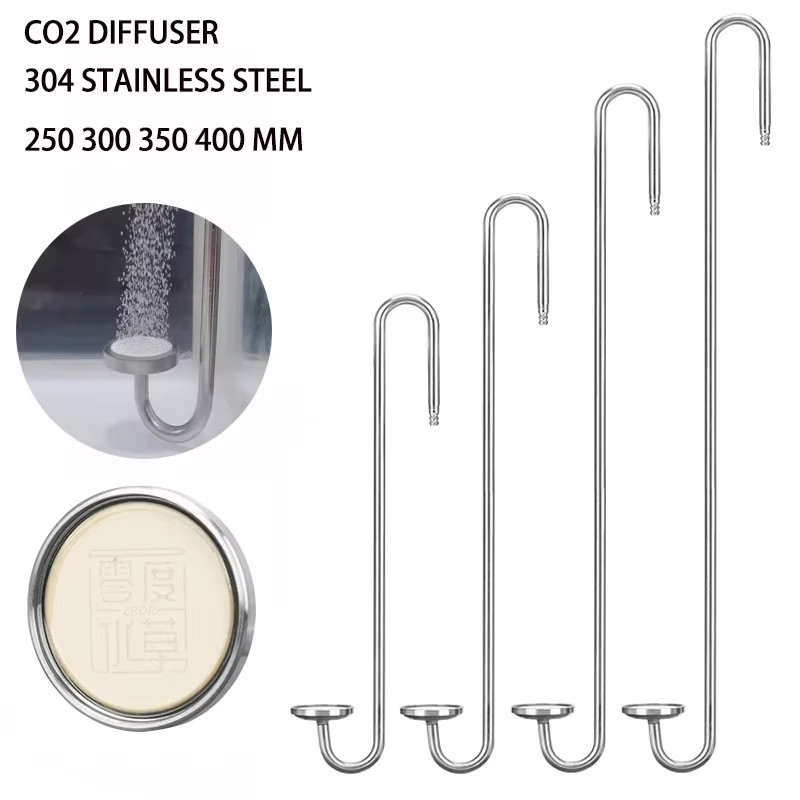 Aquarium CO2 Diffuser Stainless Steel Material Atomizer Ceramic Disc CO2 Diffuse