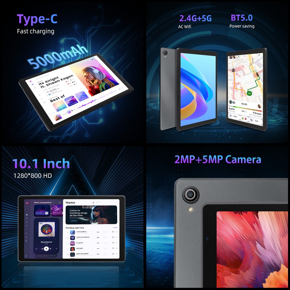 Urao Tablet Octa-Core Android 13 Tablet 6+64GB Dual Camera Bluetooth WIFI
