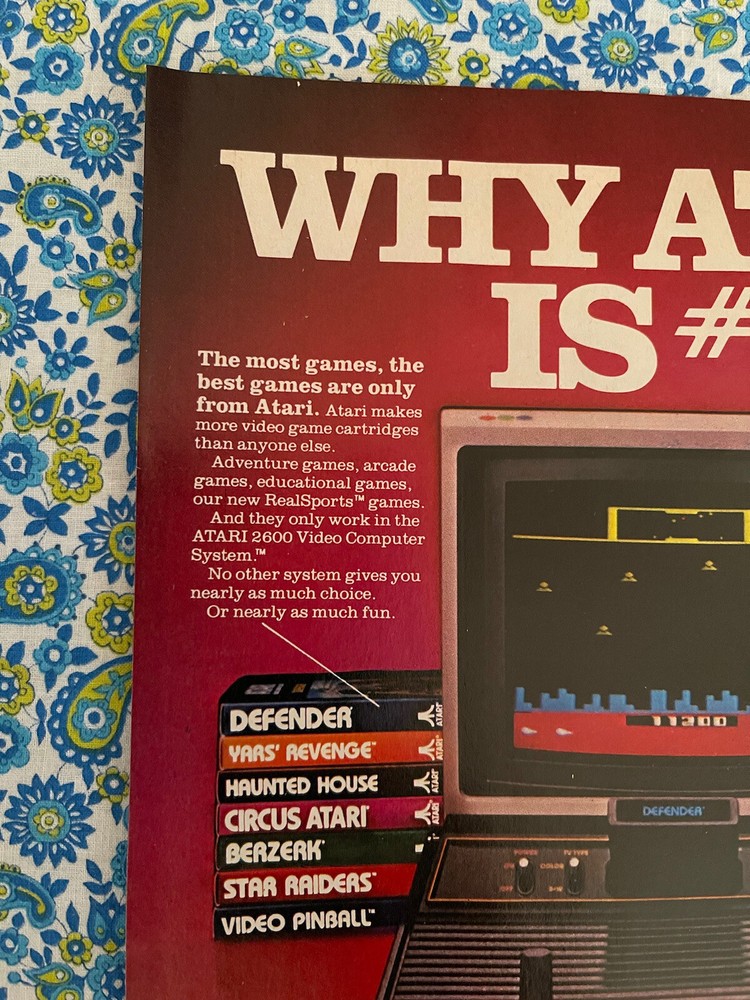 Vintage 1982 Atari Print Ad Why Atari Is #1 Ad Only