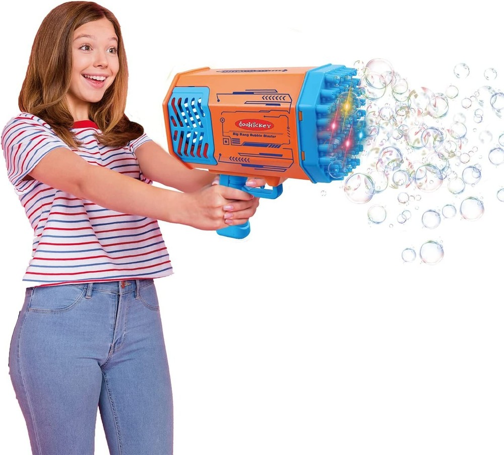 Doohickey Bubble Blaster Bubble Making Gun, 1000 Bubbles/mint, 2 Bubble Solution