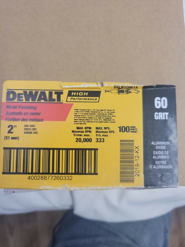 DEWALT DALN1C061A 2-Inch 60 Grit HP QRC Quick Change Disc, 100-Pack