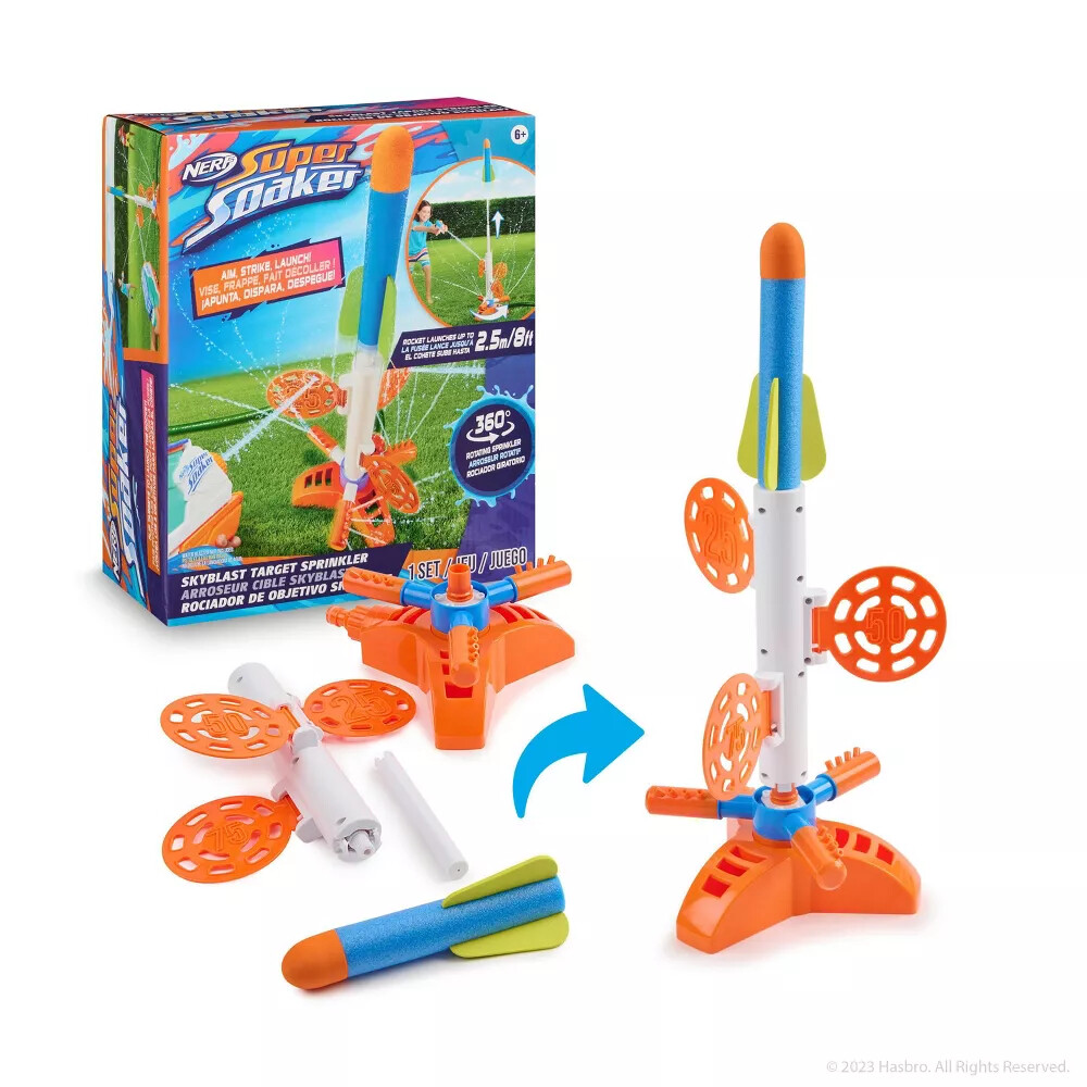 Nerf Super Soaker Skyblast Target Sprinkler - Aim/Strike/Launches up to 8'!