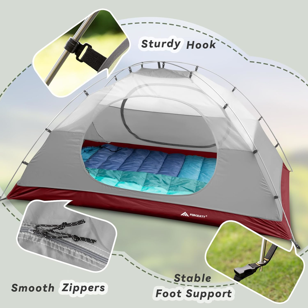 Forceatt Camping Tent 2/3/4 Person, Professional Waterproof & Windproof Lightwei