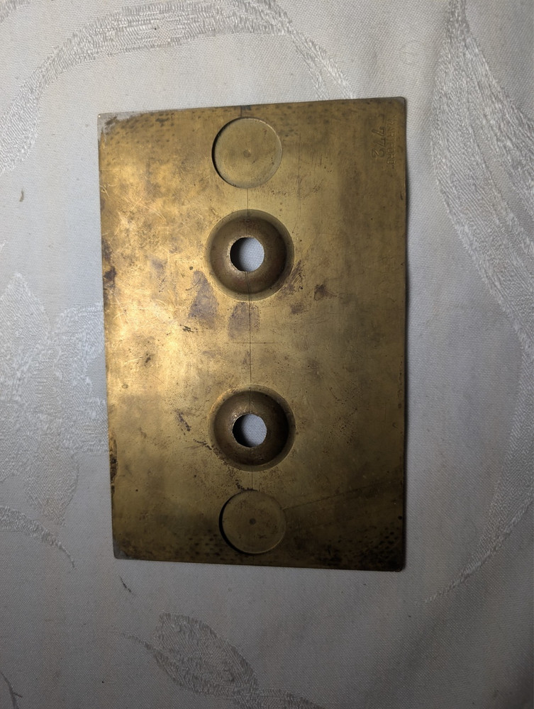 Vintage Brass 2 button switch plate single gang antique